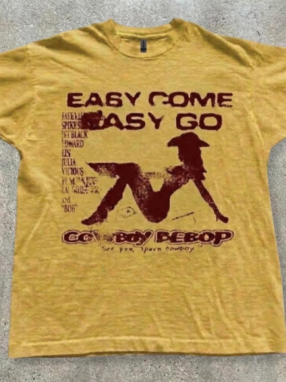 Gildan Yellow Cowboy Bebop 'Easy Come Easy Go' Graphic Tee